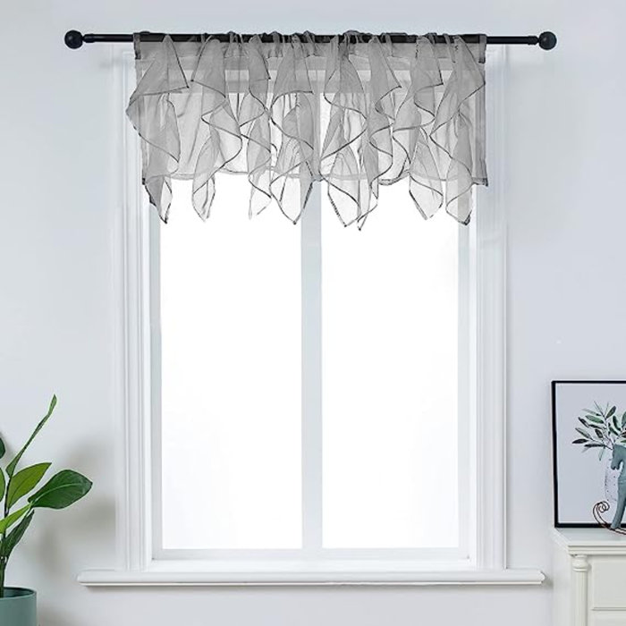 Winston Porter Esteline Ruffled 50'' W Window Valance Wayfair